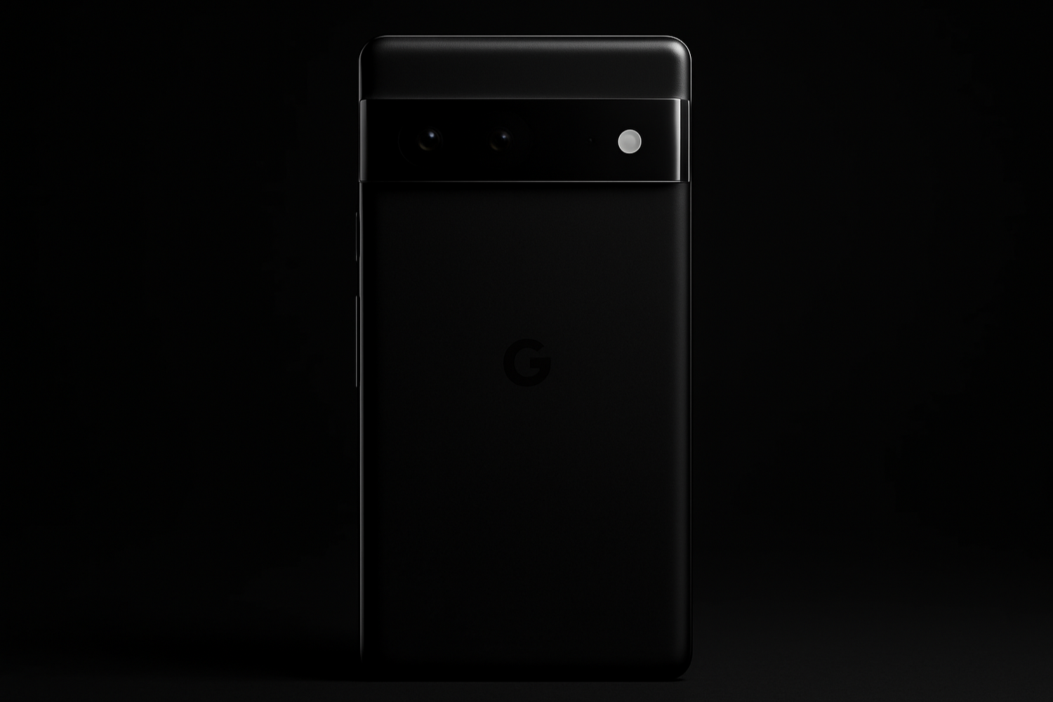black google pixel, back of the phone, ona black background